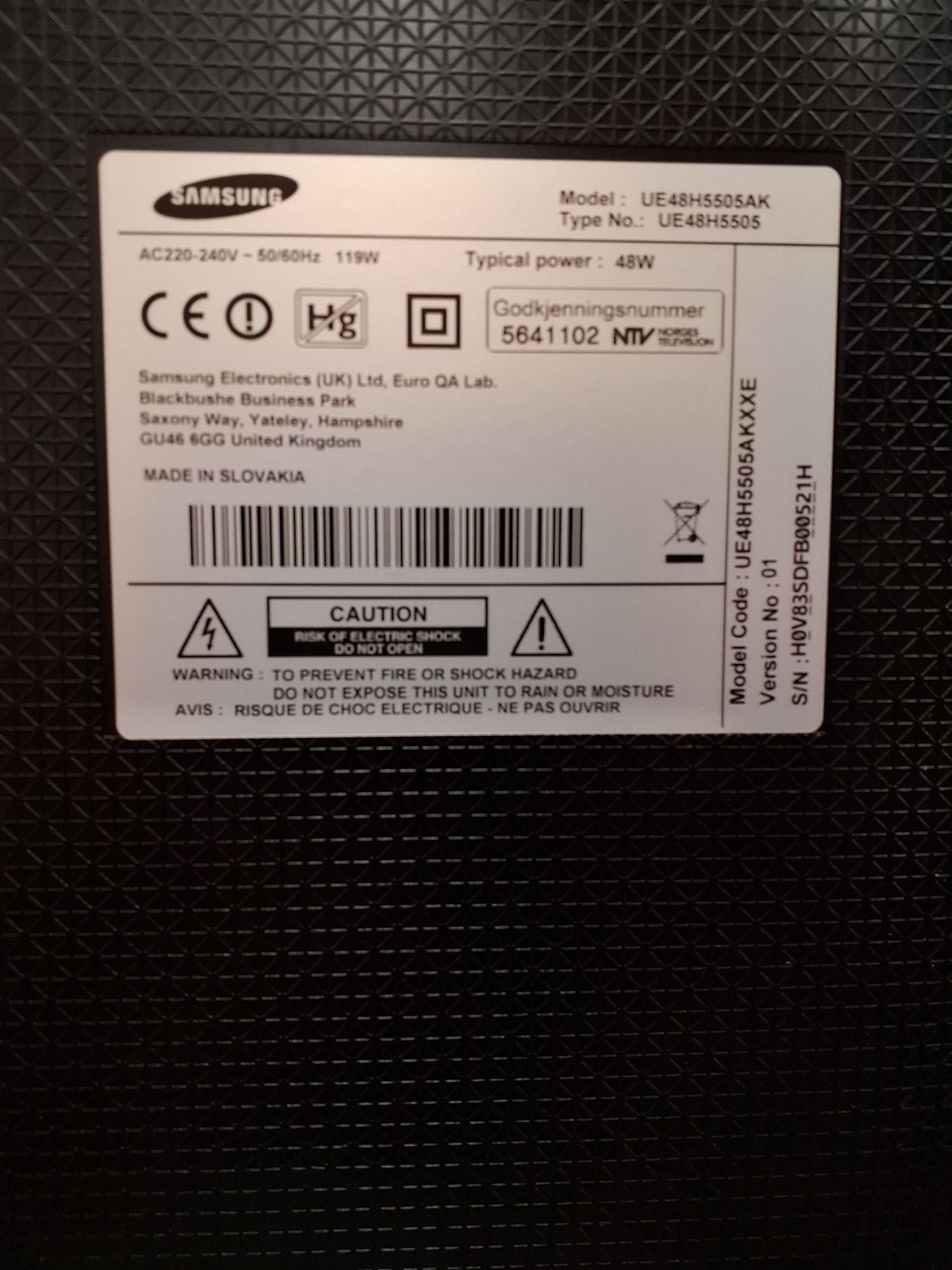 Smart tv: Samsung 48-tommer